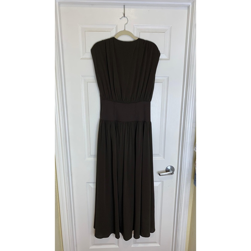 Banana Republic Stretch-Crepe Drop-Waist Maxi Dress Double Chocolate S $260 - Picture 6 of 16
